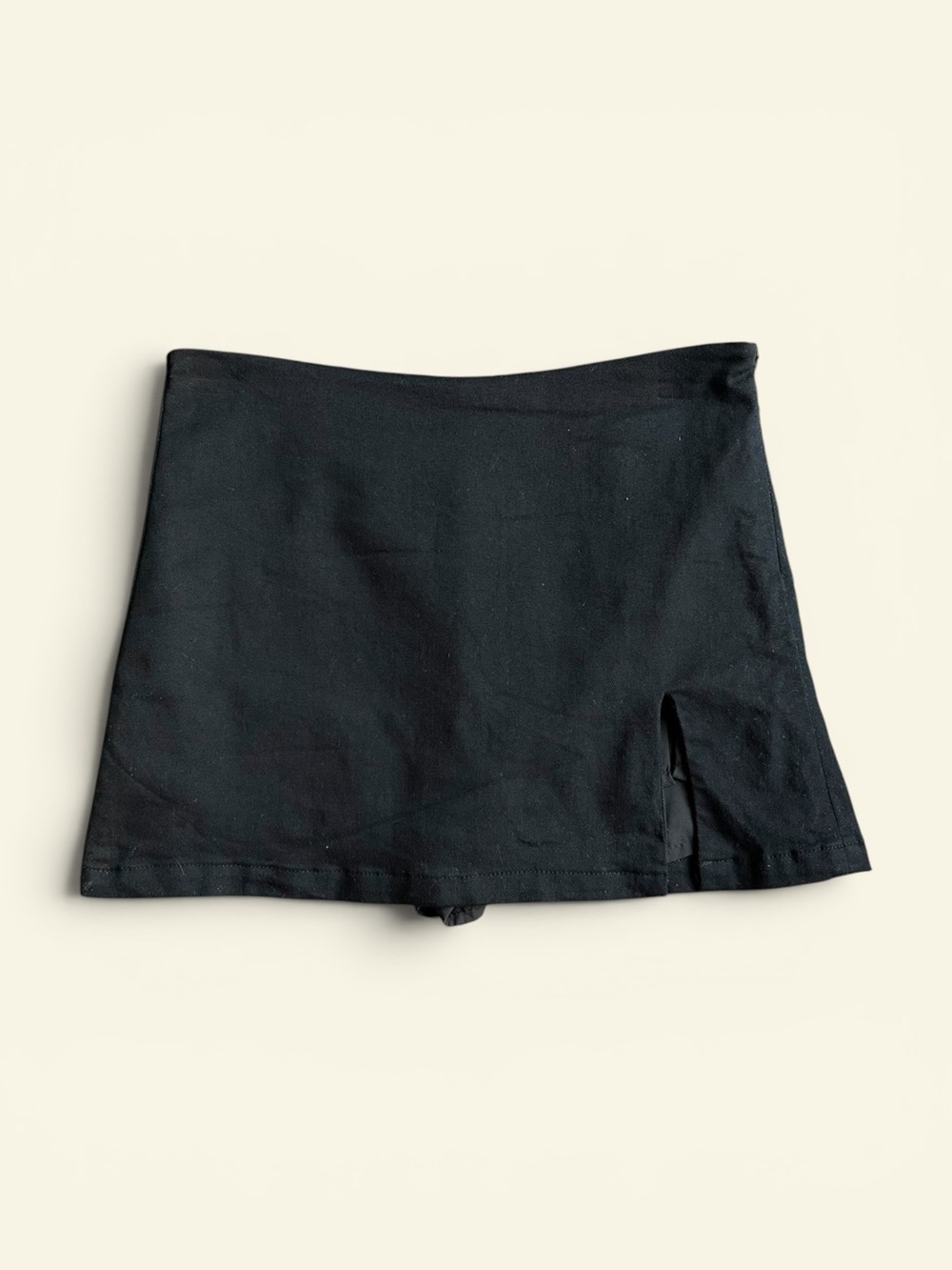 Nectar Clothing Black Mini Skort Side Slit High Waisted Y2K Minimalist Size S